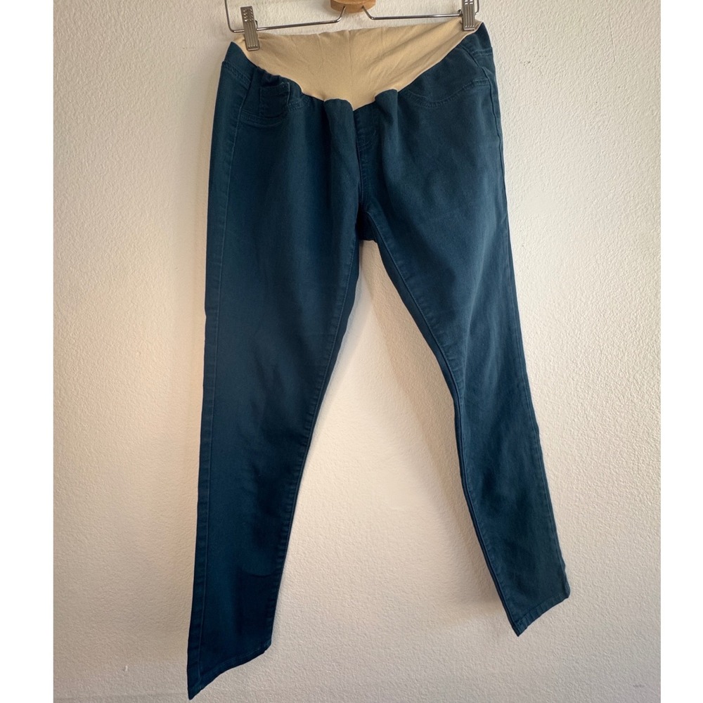 Motherhood Maternity Secret Fit Belly Skinny Jeans Teal Blue Size Large L